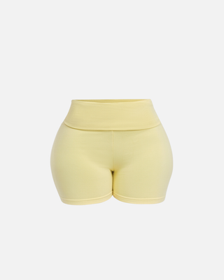 BASICS SEAMLESS MINI FOLDOVER SHORTS (BUTTER)
