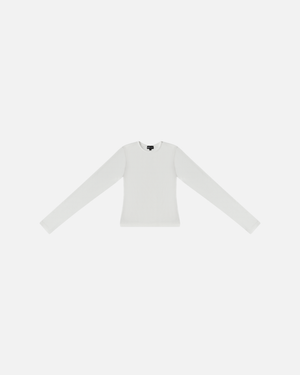 BASICS RIBBED LONG SLEEVE (WHITE)