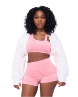 OVERSIZED CROPPED GYM SHRUG (WHITE)