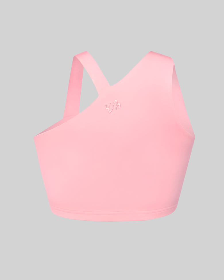 ASYMMETRICAL GYM BRA TOP (PINK) [FINAL SALE]