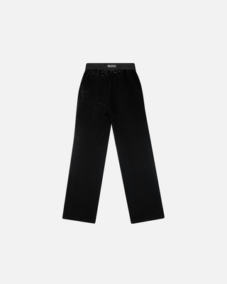 VELOUR PLUSH TRACKSUIT JOGGERS - BLACK