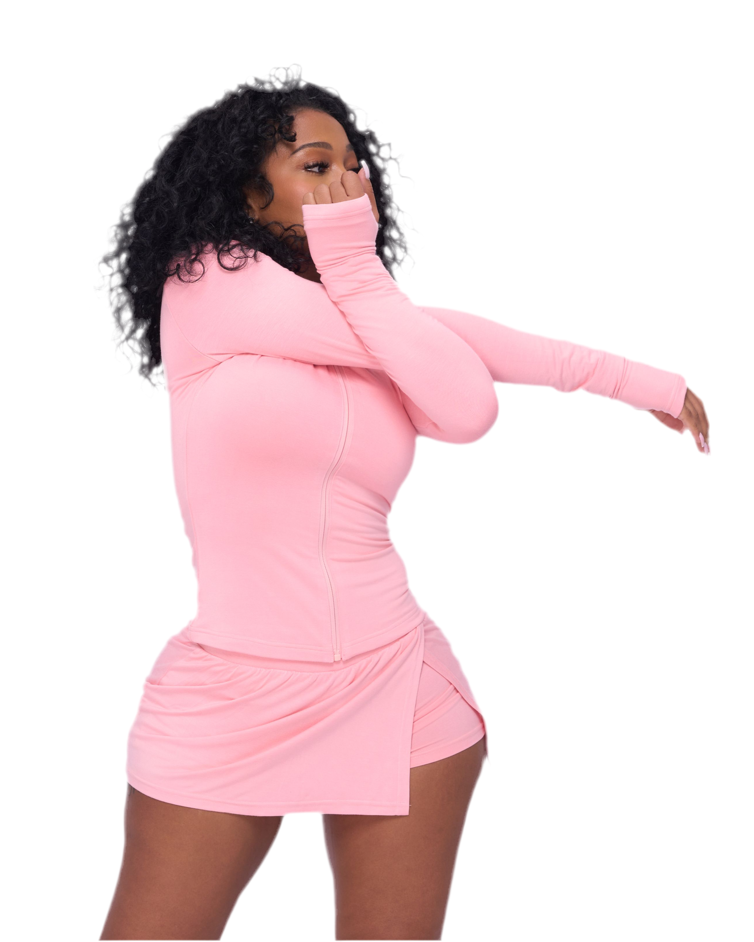 SEAMLESS ZIP UP JACKET (PINK)