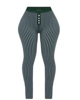 STRIPED THERMAL FLARE PANTS (GREEN)