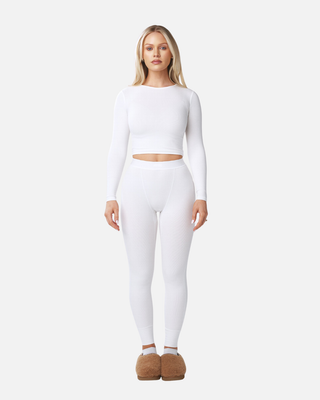 BASICS RIBBED SCULPT LEGGINGS (WHITE)