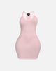 BASICS RIBBED TANK MINI DRESS (BABY PINK)