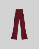 SEAMLESS FOLD OVER PANTS (BURGUNDY) thumbnail 2
