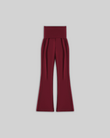 SEAMLESS FOLD OVER PANTS (BURGUNDY) thumbnail 3