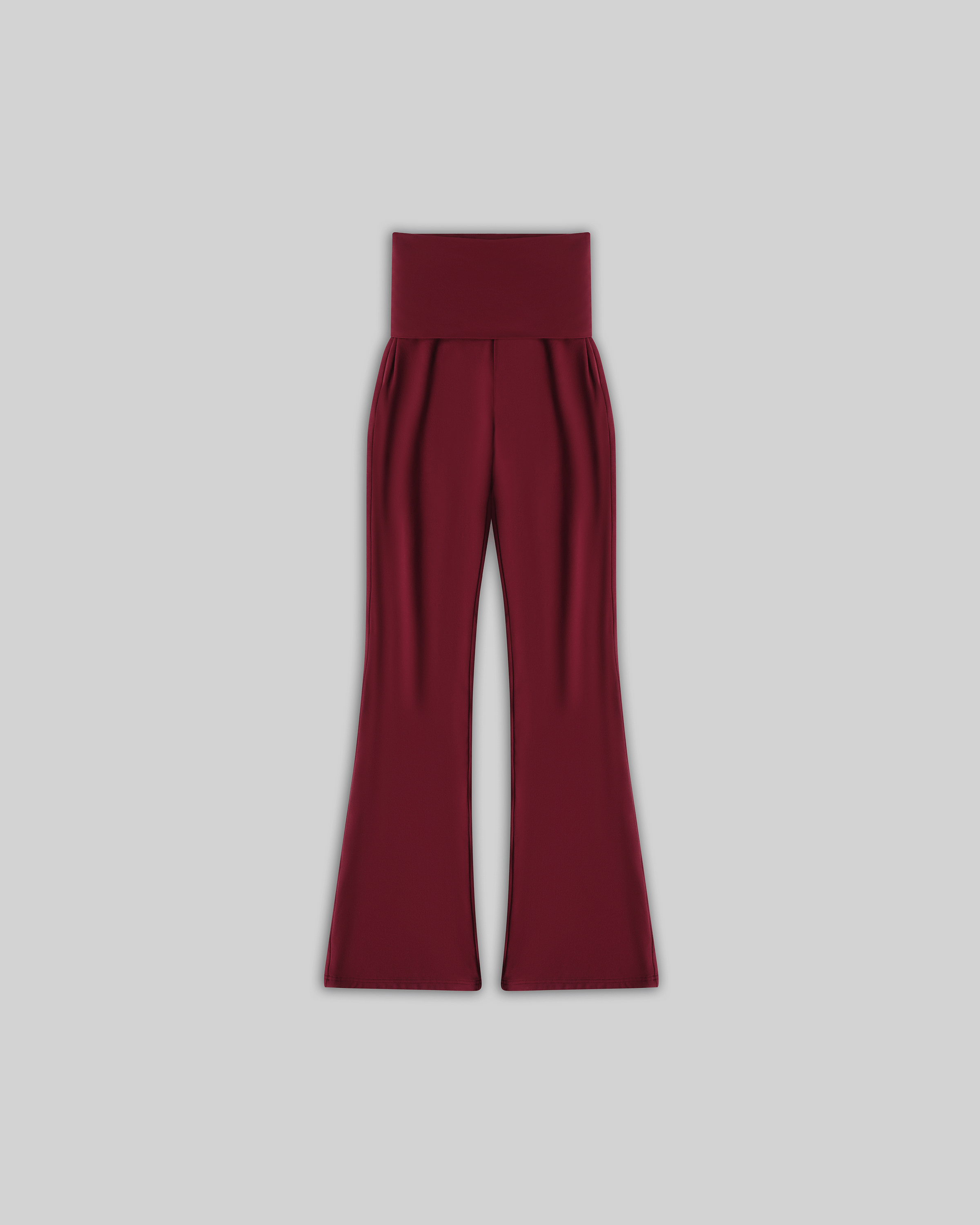 SEAMLESS FOLD OVER PANTS (BURGUNDY)