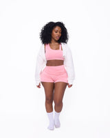 OVERSIZED CROPPED GYM SHRUG (WHITE)