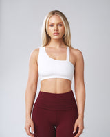 ASYMMETRICAL LOUNGE BRA TOP (WHITE) thumbnail 1