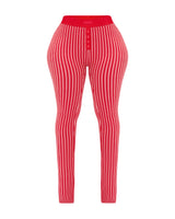 STRIPED THERMAL FLARE PANTS (RED)