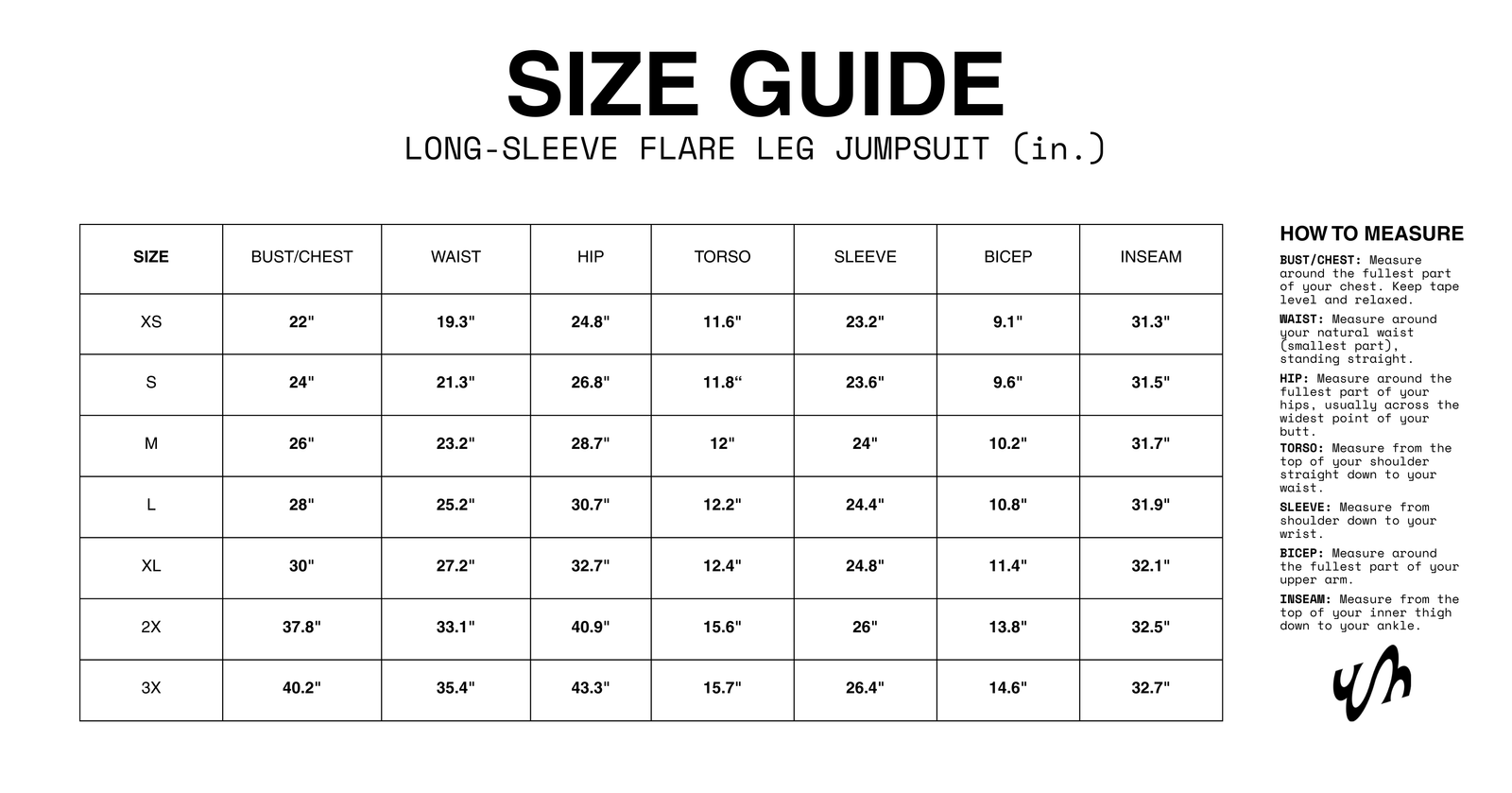 Size chart