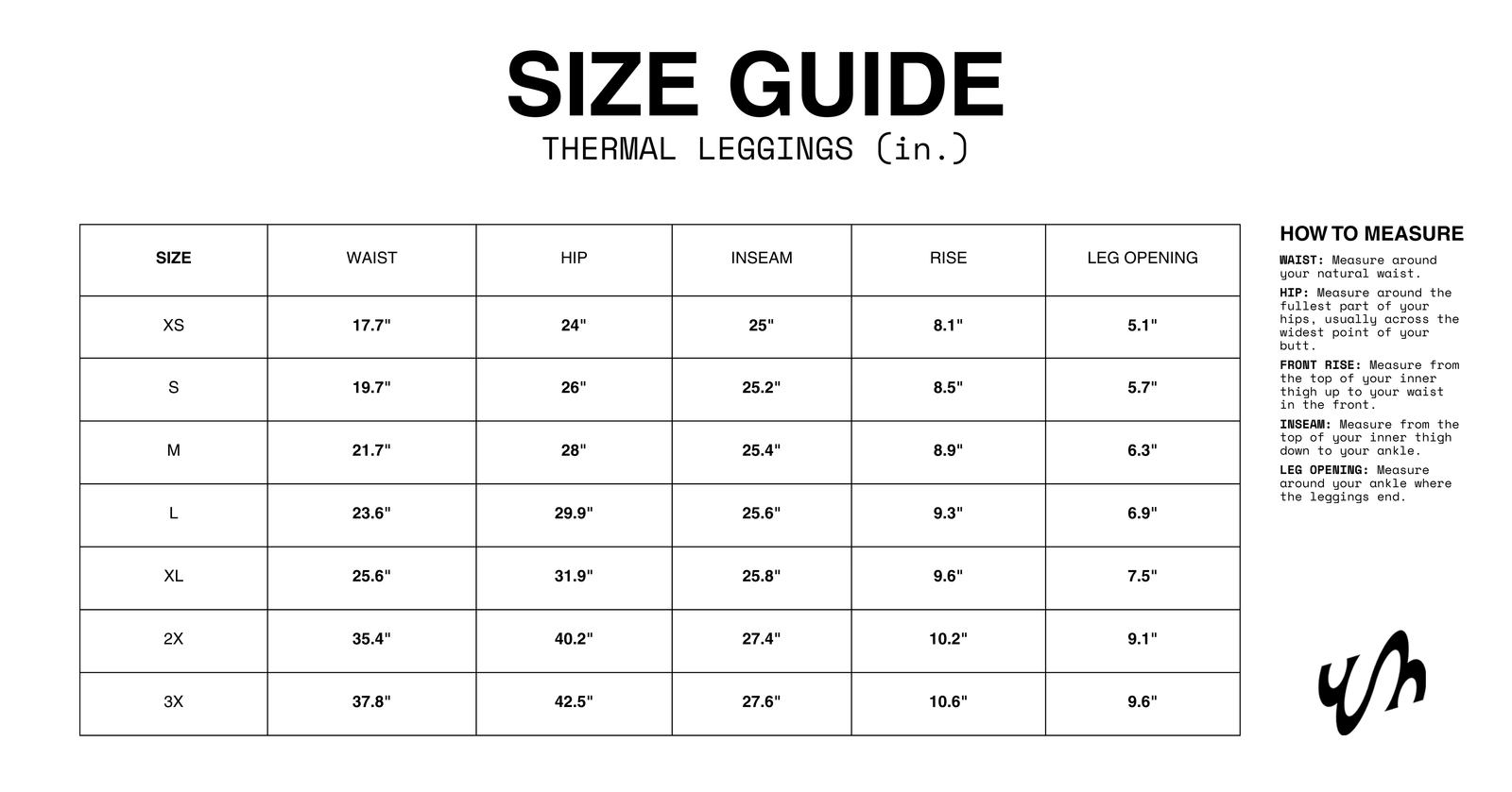 Size chart