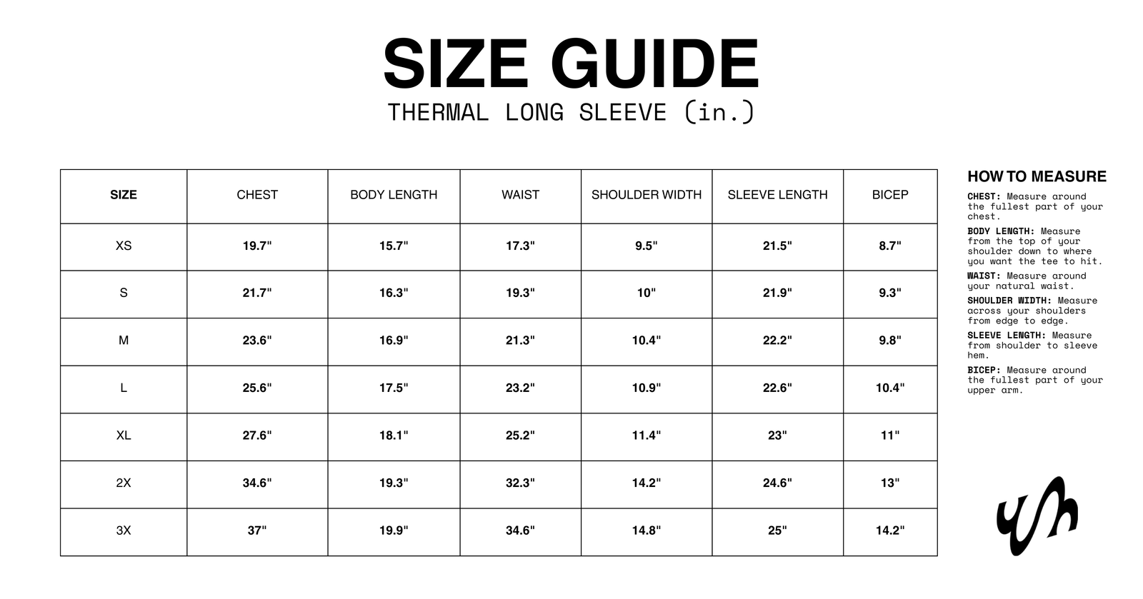 Size chart