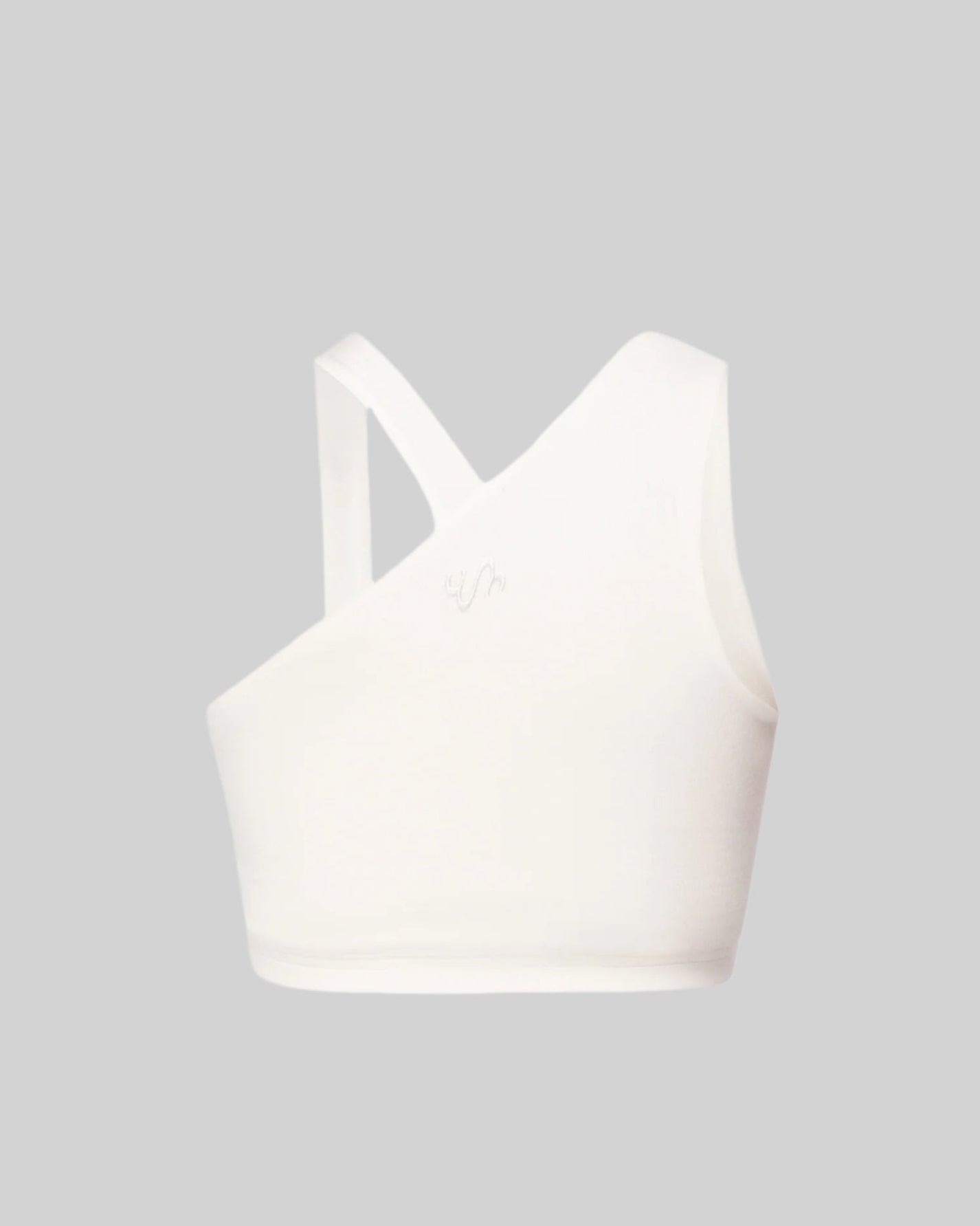 ASYMMETRICAL GYM BRA TOP (WHITE) [FINAL SALE]